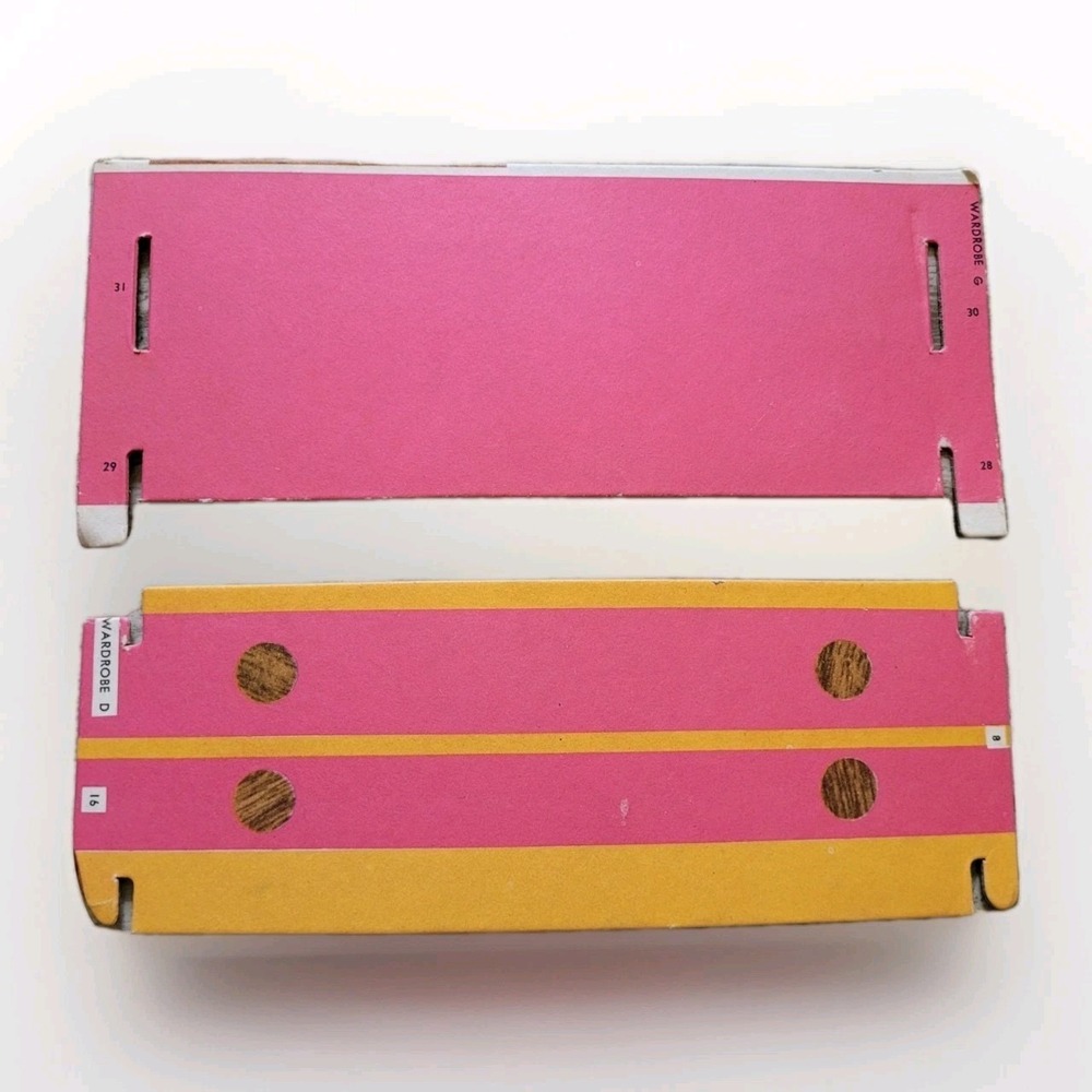 Vintage 1962 Barbie Dream House Replacement Cardboard Panels - Wardrobe D & G‎